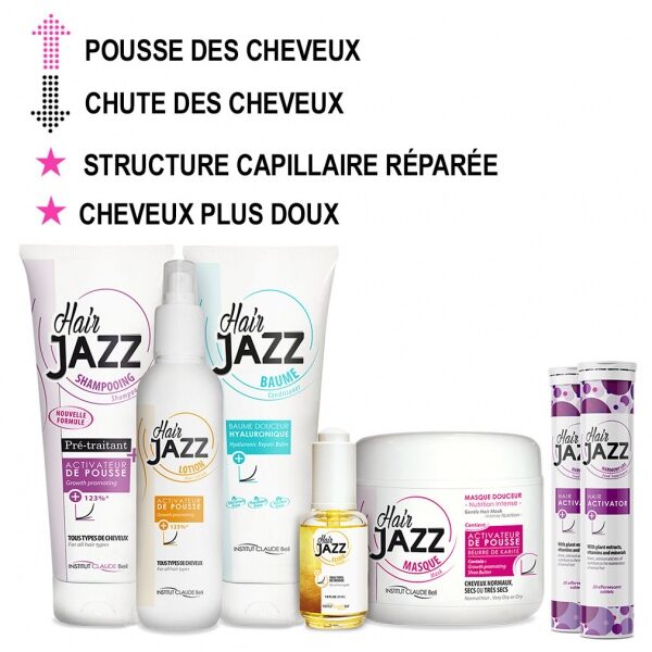 HAIR JAZZ Shampooing, lotion, élixir, baume hyaluronique, masque et 2x